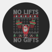 No Lifts No Christmas Gym Ugly Santa Runder Aufkleber (Vorderseite)