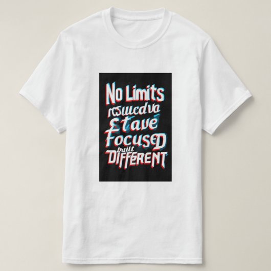 "No Limits - 3D Motivierend Kostenvoranschlag Typo T-Shirt (Design vorne)