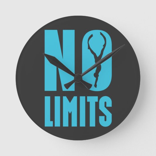 No Limits Freediving Runde Wanduhr (Vorderseite)