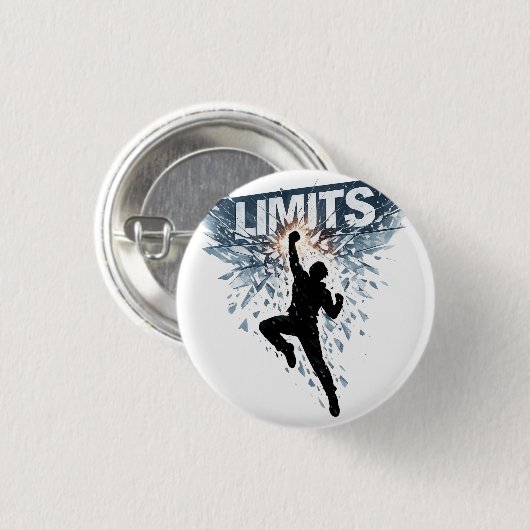 No Limits Motivation Design  Button (Vorne & Hinten)