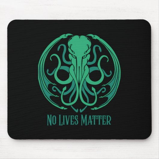 No Lives Cthulhu Sticker Mousepad (Vorne)