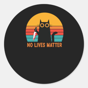 No Lives - Funny Halloween Cat Sticker