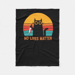 No Lives - Funny Halloween Cat Sticker Fleecedecke