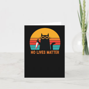 No Lives - Funny Halloween Cat Sticker Karte