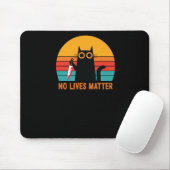 No Lives - Funny Halloween Cat Sticker Mousepad (Mit Mouse)