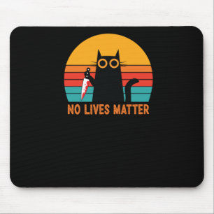 No Lives - Funny Halloween Cat Sticker Mousepad