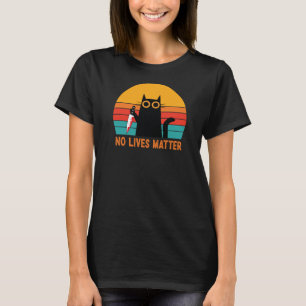 No Lives - Funny Halloween Cat Sticker T-Shirt