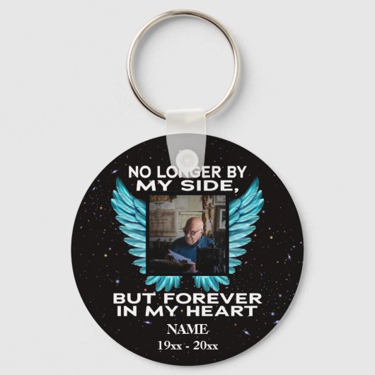 No Longer by My Side, memorial photo keepsake Schlüsselanhänger (Vorderseite)