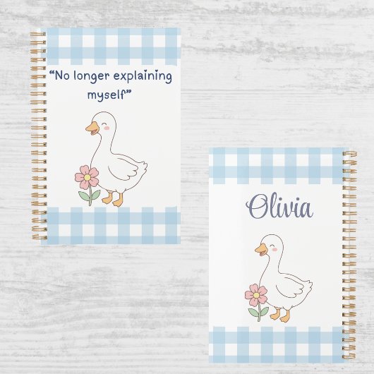 No Longer Explaining Myself Goose Gingham Planner Planer