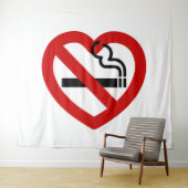 No Love For Smoking Sign Wandteppich (Beispiel (Horizontal))