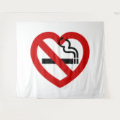 No Love For Smoking Sign Wandteppich (Vorderseite (Horizontal))