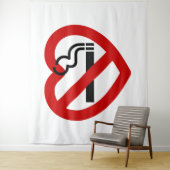 No Love For Smoking Sign Wandteppich (Beispiel)