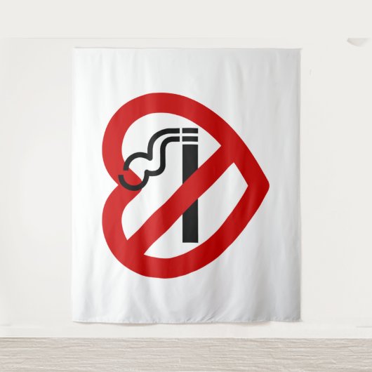 No Love For Smoking Sign Wandteppich (Vorderseite)