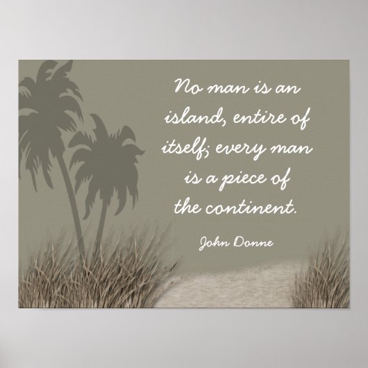 No Man An Island - John Donne Quote - Kunstdrucken Poster (Vorne)