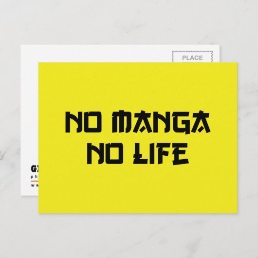 NO MANGA NO LIFE POSTKARTE (Vorne/Hinten)