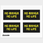 NO MANGA NO LIFE RECHTECKIGER AUFKLEBER (Blatt)