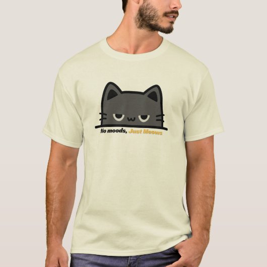 No mood, just meows - grumpy cartoon cat design T-Shirt (Vorderseite)