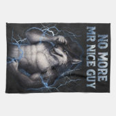 No More Mr Nice Guy Funny Alpha Wolf Meme Brainrot Geschirrtuch (Horizontal)