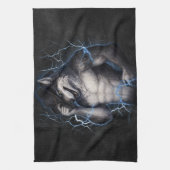 No More Mr Nice Guy Funny Alpha Wolf Meme Brainrot Geschirrtuch (Vertikal)