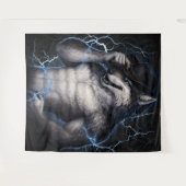 No More Mr Nice Guy Funny Alpha Wolf Meme Brainrot Wandteppich (Vorderseite (Horizontal))