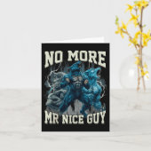 No More Mr Nice Guy Funny Alpha Wolf Meme Dad Papa Karte (Gelbe Blume)