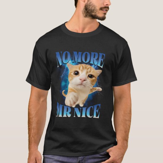 No More Mr Nice Humor Unhinged Brainrot Funny cat T-Shirt (Vorderseite)