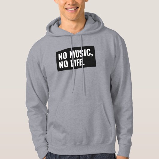 No Music No Life Hoodie - Bold Statement Pullover (Vorderseite)