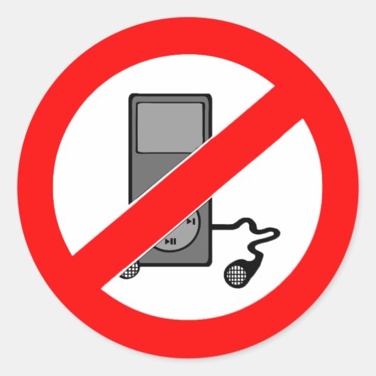 No Music Symbol Stickers (Vorderseite)