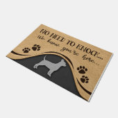 No Need To Knock Mat, Funny Chihuahua Design Fußmatte (Schrägansicht)