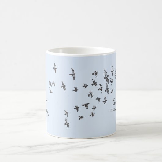 "No net ensnares me" + vögel (schwarz auf blass bl Kaffeetasse (Mittel)
