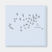 "No net ensnares me" + vögel (schwarz auf blass bl Magnet (Vorne)