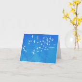 "No net ensnares me" + Vögel (weiß auf blau) Karte (Gelbe Blume)