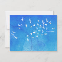 "No net ensnares me" + Vögel (weiß auf blau)