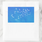 "No net ensnares me" + Vögel (weiß auf blau) Rechteckiger Aufkleber (Tasche)