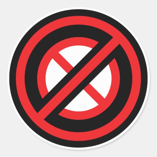 No No Symbol Runder Aufkleber (Vorderseite)