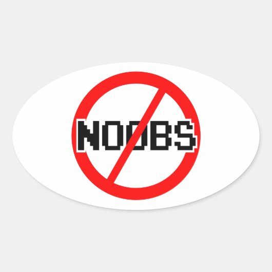 NO NOOBS - Geek/Hacker/PC/Code-Affe Ovaler Aufkleber (Vorderseite)
