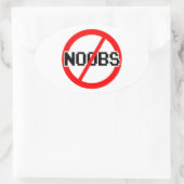 NO NOOBS - Geek/Hacker/PC/Code-Affe Ovaler Aufkleber (Tasche)