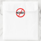 NO NOOBS - Geek/Hacker/PC/Code-Affe Runder Aufkleber (Tasche)