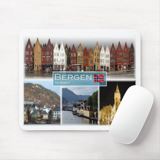 NO Norwegen - Bergen - Mousepad (Mit Mouse)