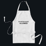 No Notifications Allowed Minimalist Technical Schürze<br><div class="desc">Precision and focus in the studio. A heavy-duty apron featuring sharp technical typography,  perfect for the creator managing a disciplined and uninterrupted process.</div>