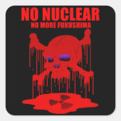 NO NUCLEAR 2 QUADRATISCHER AUFKLEBER (Vorderseite)