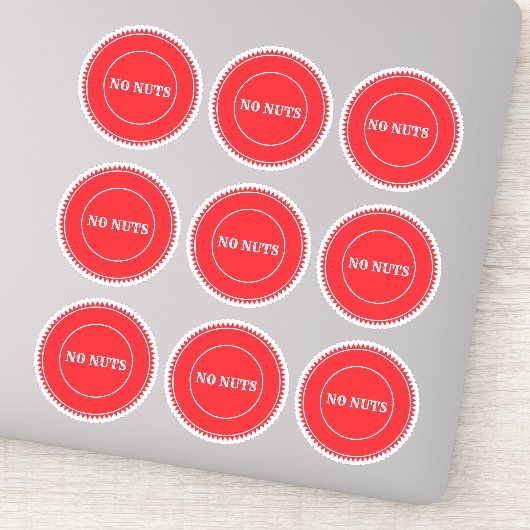 No Nuts Allergy Safe Kulinarisch Aufkleber (Detail)