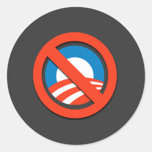 NO "O" / No Obama Runder Aufkleber