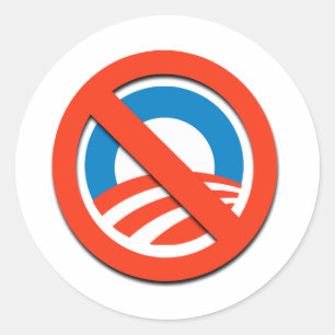 NO "O" / No Obama Runder Aufkleber