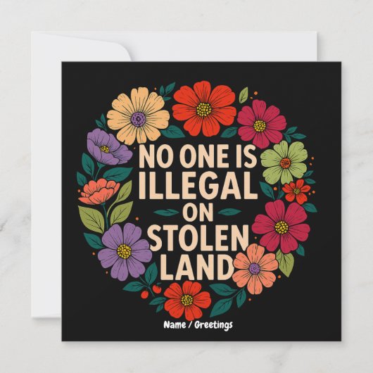 No One Is Illegal on Stolen Land Indigenous Pride Einladung (Vorderseite)