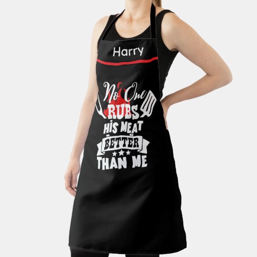 No One Rubs His Meat Better Funny BBQ Grill Gift Schürze (InSitu)