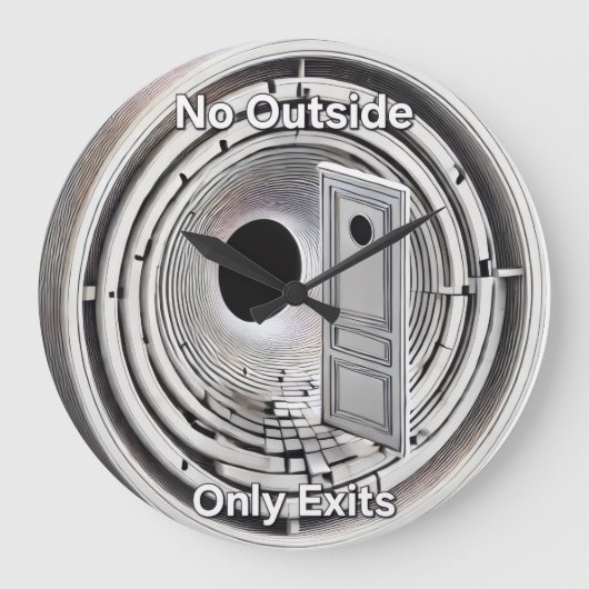 No outside only exits Wall Clock Große Wanduhr (Vorderseite)