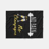 No Pain No Champagne Gym Motivation For Women Fleecedecke (Vorderseite (Horizontal))