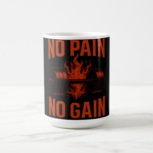 No Pain No Gain – Classic Gym Motivation Kaffeetasse (Mittel)