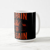 No Pain No Gain – Classic Gym Motivation Kaffeetasse (VorderseiteRechts)